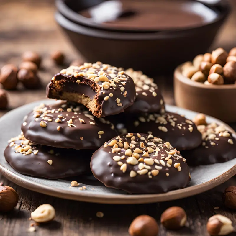 Chocolate-Dipped Hazelnut Cookies