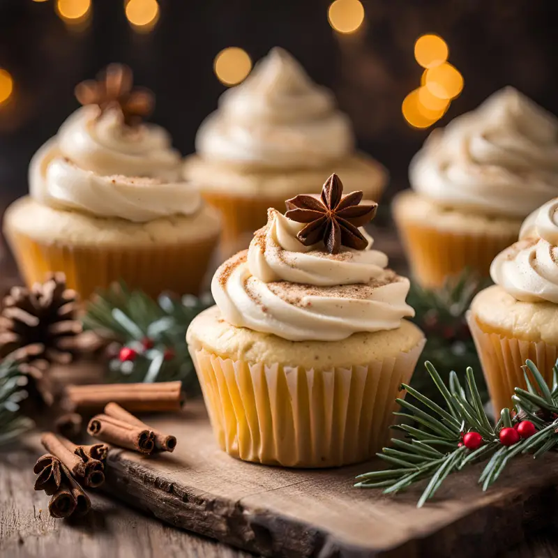Eggnog Cupcakes with Nutmeg Frosting