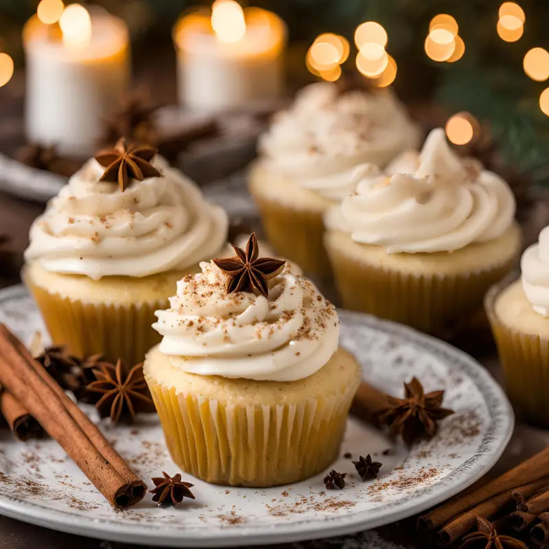 Spiced Eggnog Cupcakes
