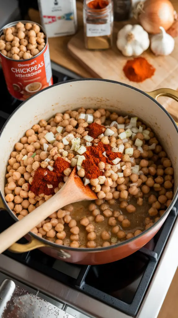 Chickpeas recipe in the making