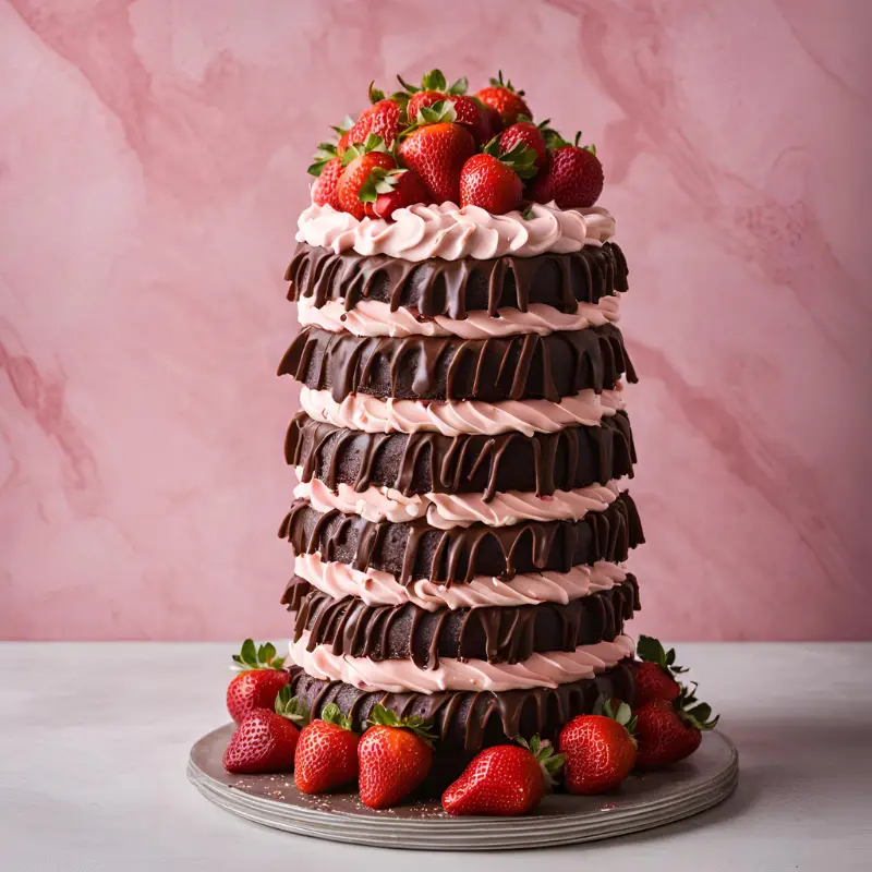 Chocolate Strawberry Tower Cake