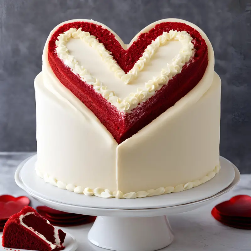 Classic Red Velvet Heart Cake
