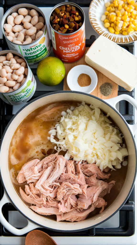 Creamy Crockpot White Bean Chicken Chili Ingredients