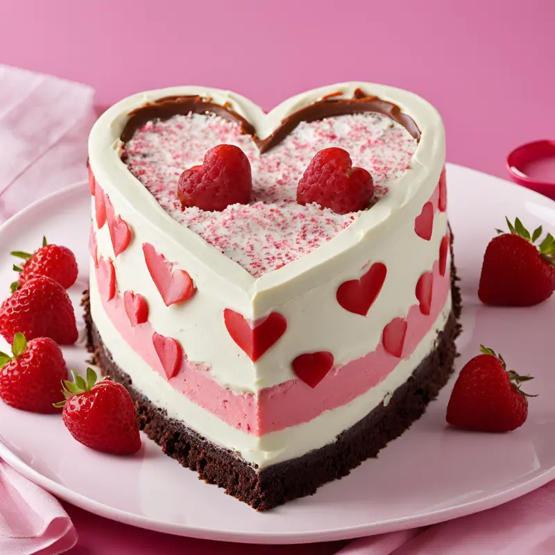 Heart-Shaped Ice Cream Cake