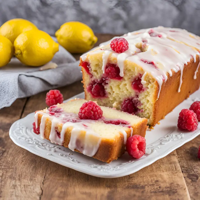 Lemon Raspberry Drizzle Cake