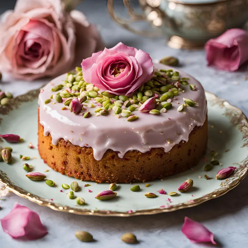 Rosewater Pistachio Cake