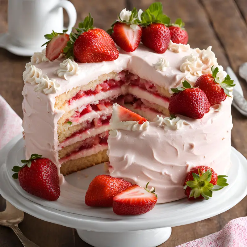 Strawberries and Cream Naked Cake