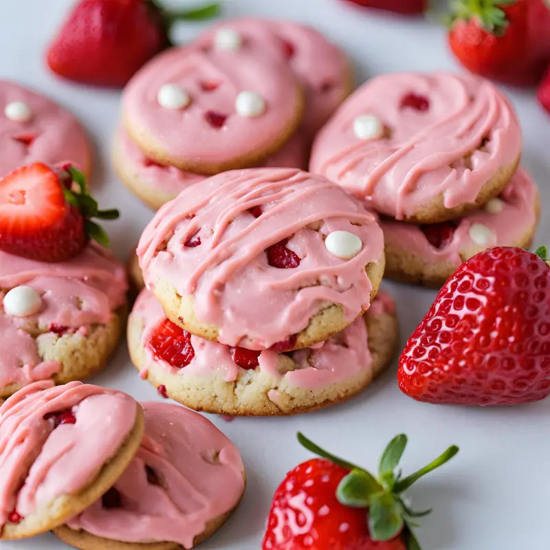 Strawberry Cake Cookies