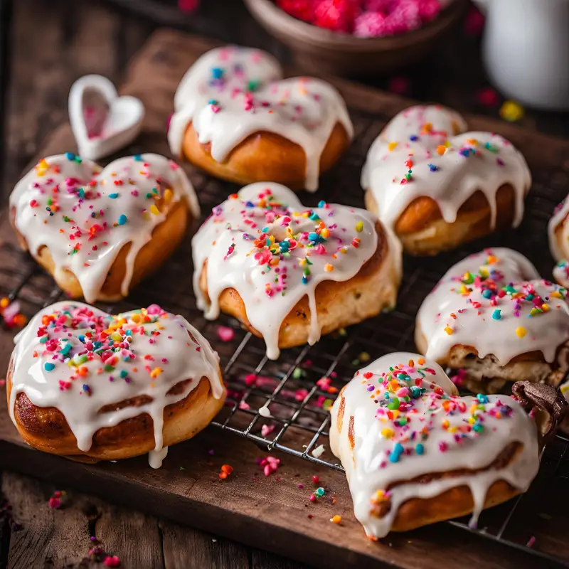Valentine Cinnamon Roll Hearts