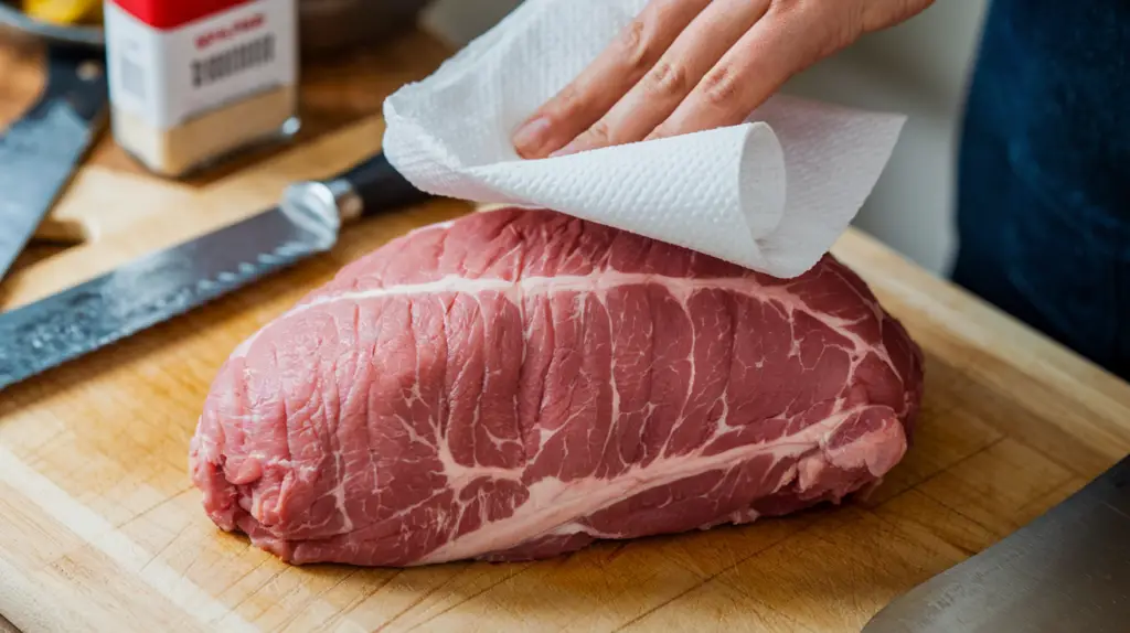 1. Pat the pork tenderloin dry with paper towels