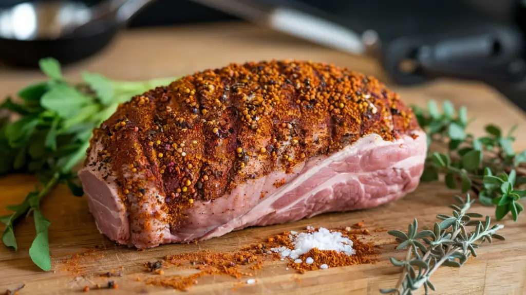 2.1. rub spice mixture on pork tenderloin