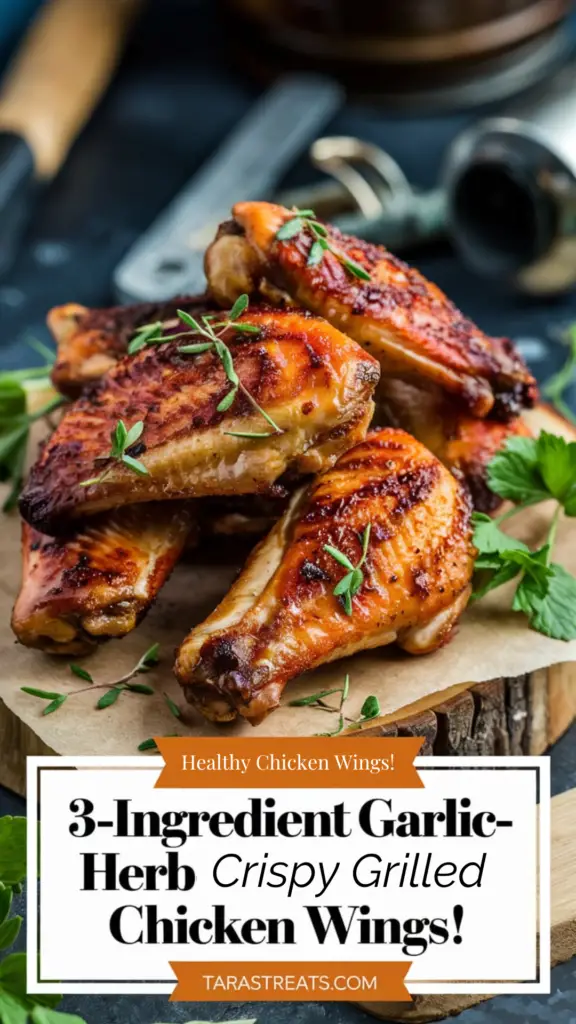 3-Ingredient Garlic-Herb Crispy Grilled Chicken Wings! 2