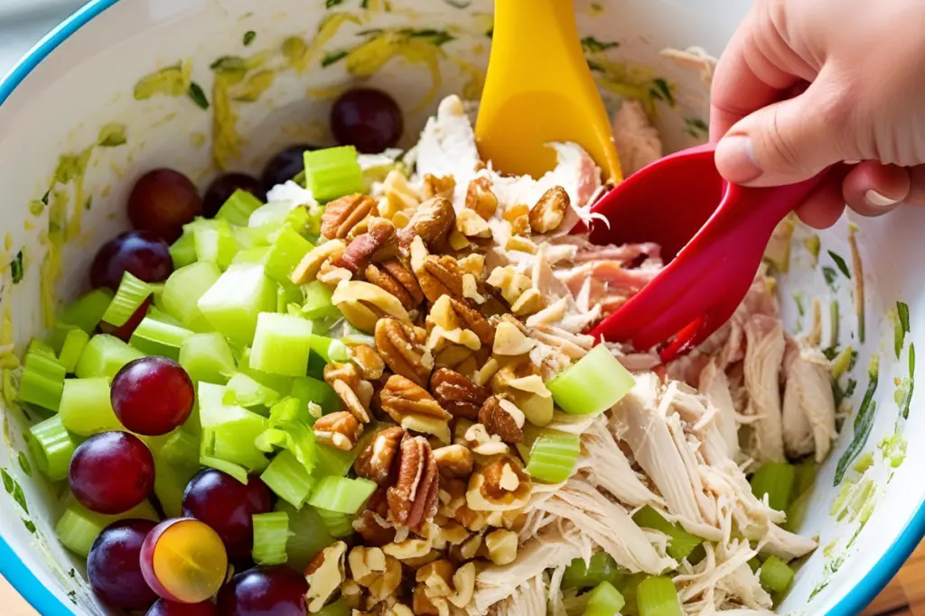 3. Chop and Mix Chicken Salad Mixture