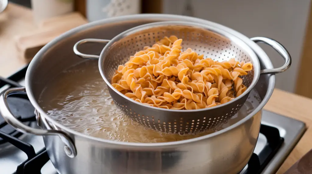 Boil Cook the pasta