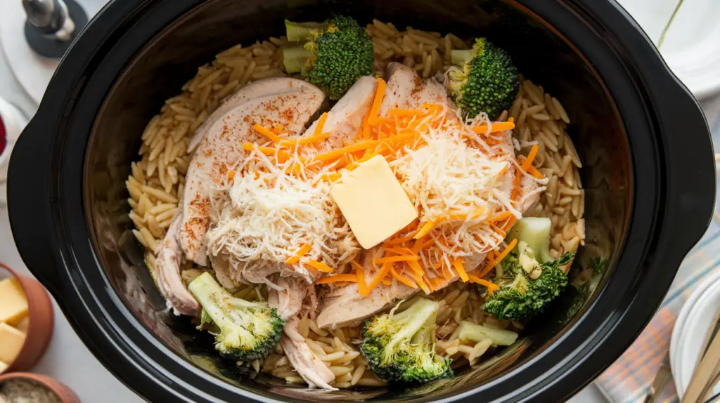 Cheese & Broccoli to chicken orzo