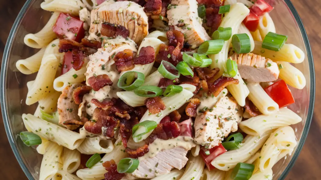 Chicken Bacon Ranch Pasta Salad recipe
