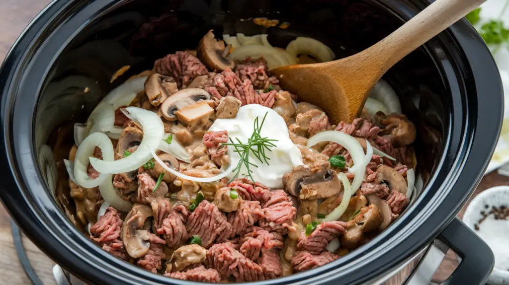Cooking Ground Beef Stroganoff