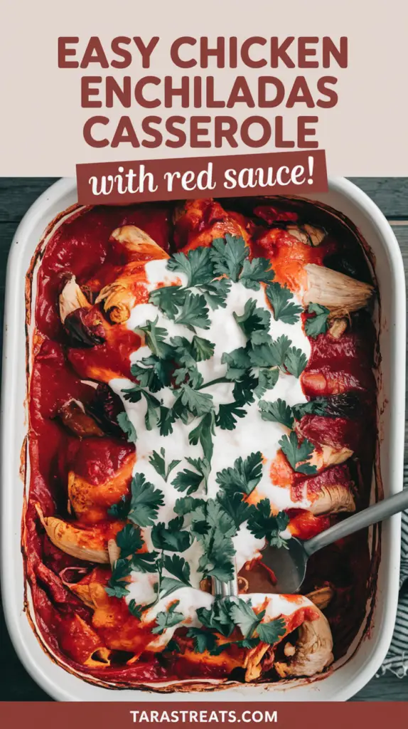 Easy Chicken Enchiladas Casserole With Red Sauce