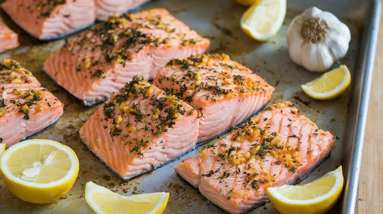 Sheet Pan Lemon Garlic Salmon!