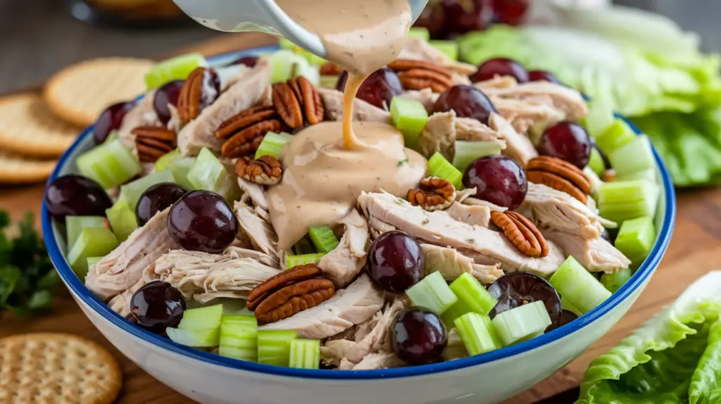 Serve Chicken Salad on a wrap with salad dressing