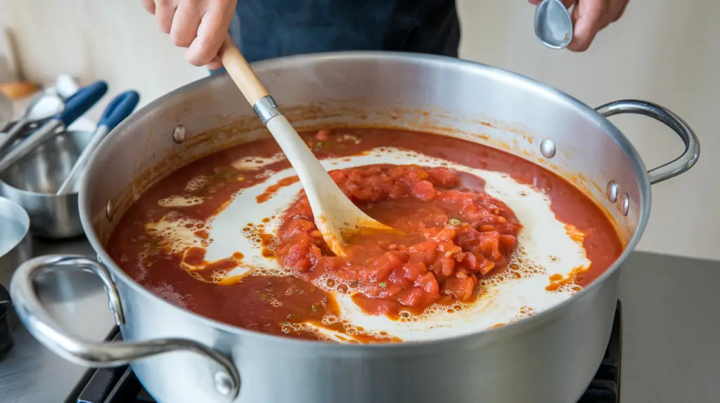 Simmer the Tomato Sauce
