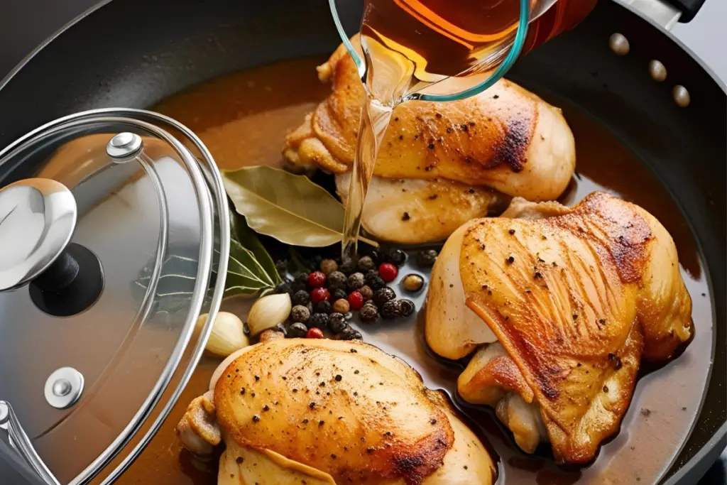 Simmer the chicken gravy