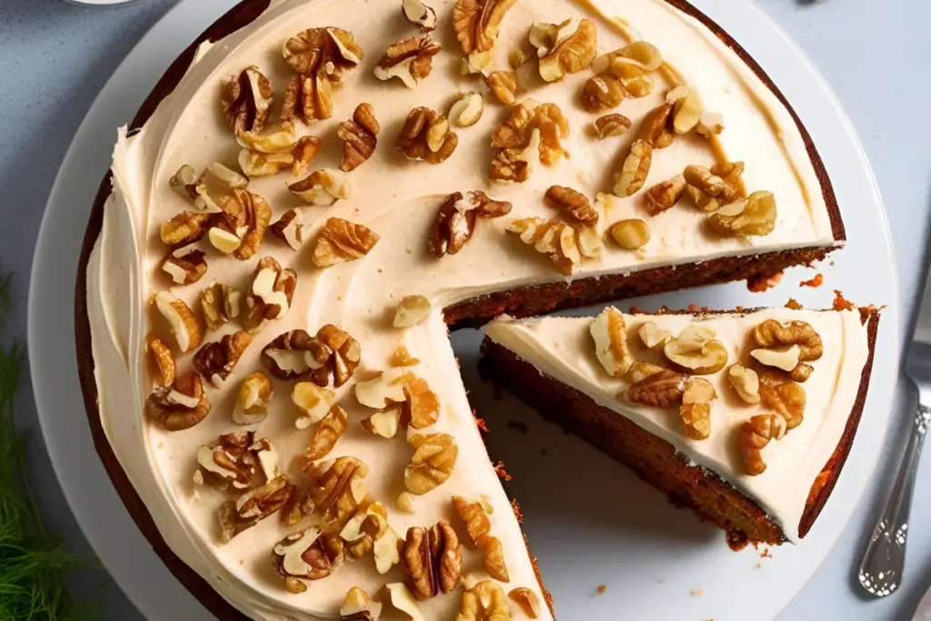 8. Decorate & Serve Carrot cake slice