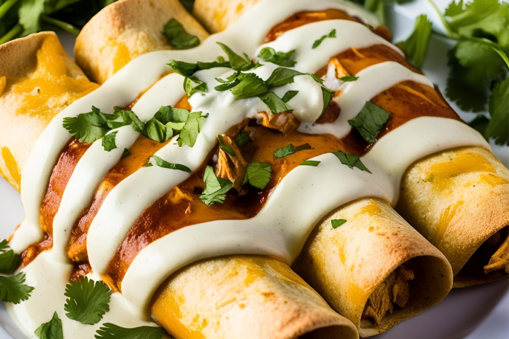 Easy Chicken Enchiladas With White Sauce