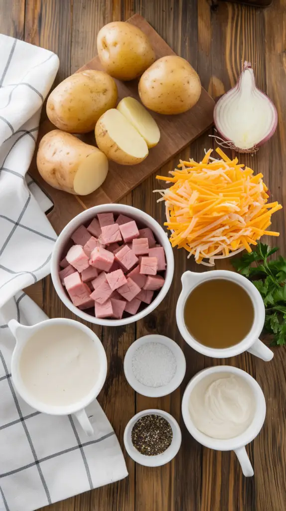 Ham & Scalloped Potatoes Ingredients