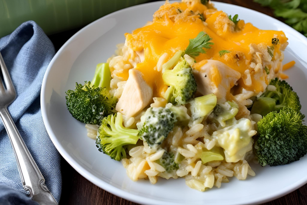 Healthy Chicken Broccoli Rice Casserole