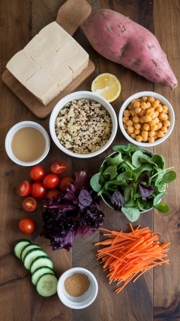 High Protein Vegan Buddha Bowl Ingredients