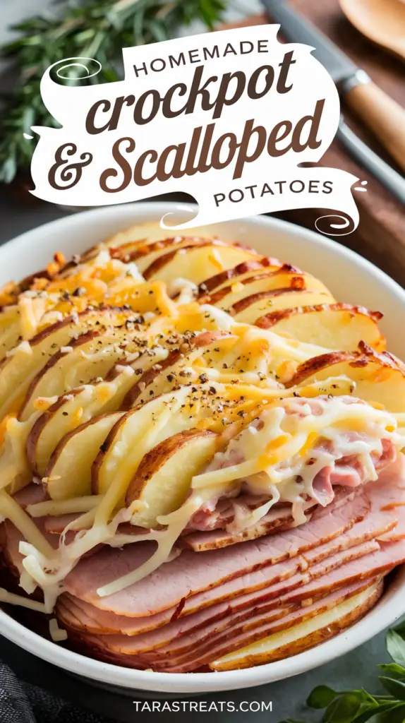 Homemade Crockpot Ham & Scalloped Potatoes