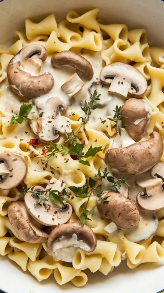 Mushroom Cream Sauce Pasta