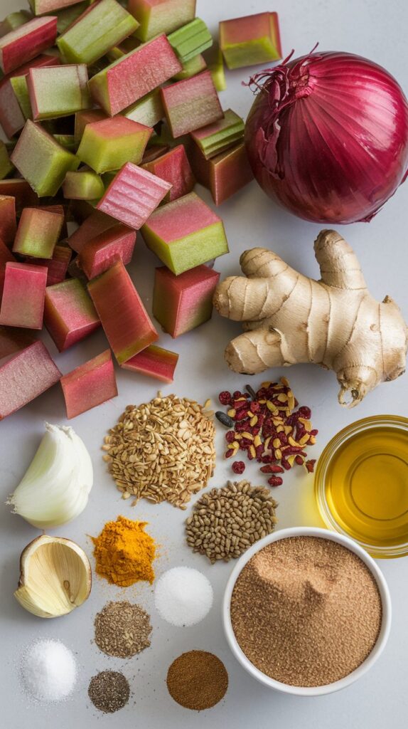 Sweet & Spicy Indian Rhubarb Chutney Ingredients