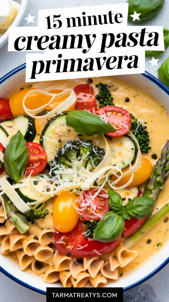 15 Minute Creamy Pasta Primavera