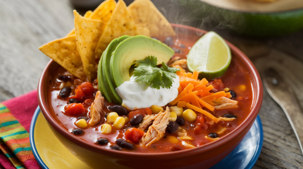 Authentic chicken tortilla soup
