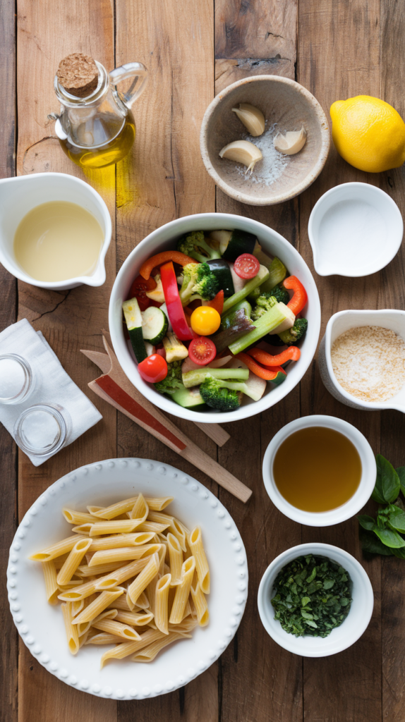 Creamy Pasta Primavera Ingredients
