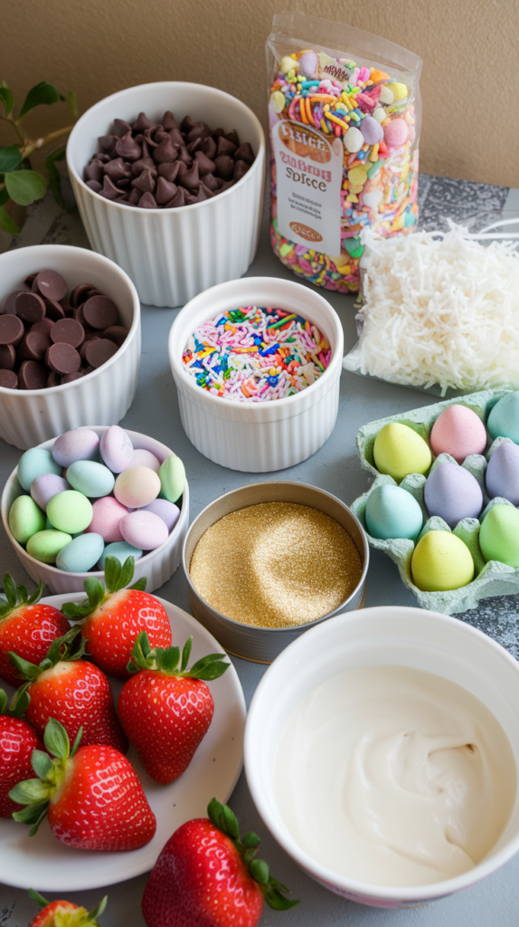 Easter Chocolate Covered Strawberries ingredients