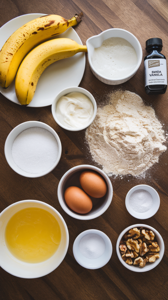 Super Moist Banana Nut Bread ingredients