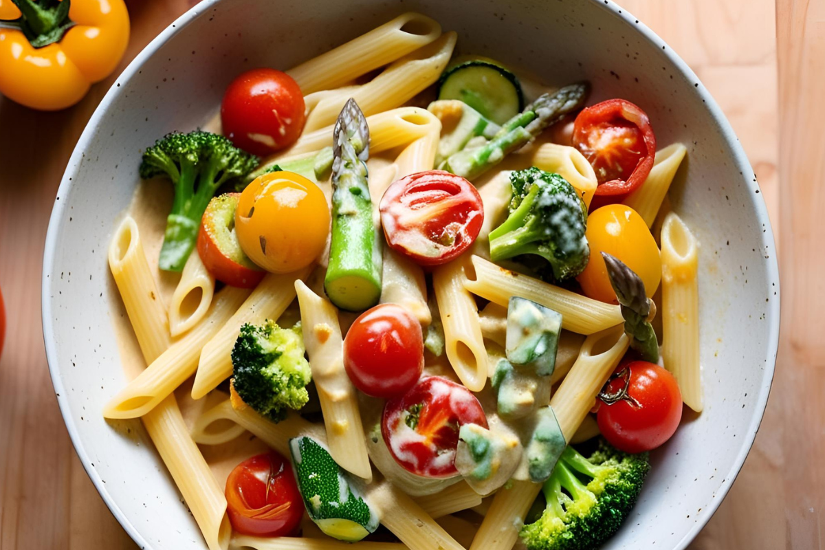 15 Minute Creamy Pasta Primavera