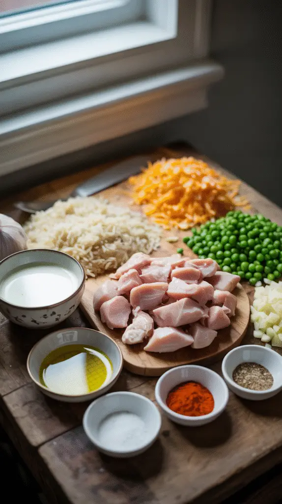 15 Minute Chicken And Rice ingredients