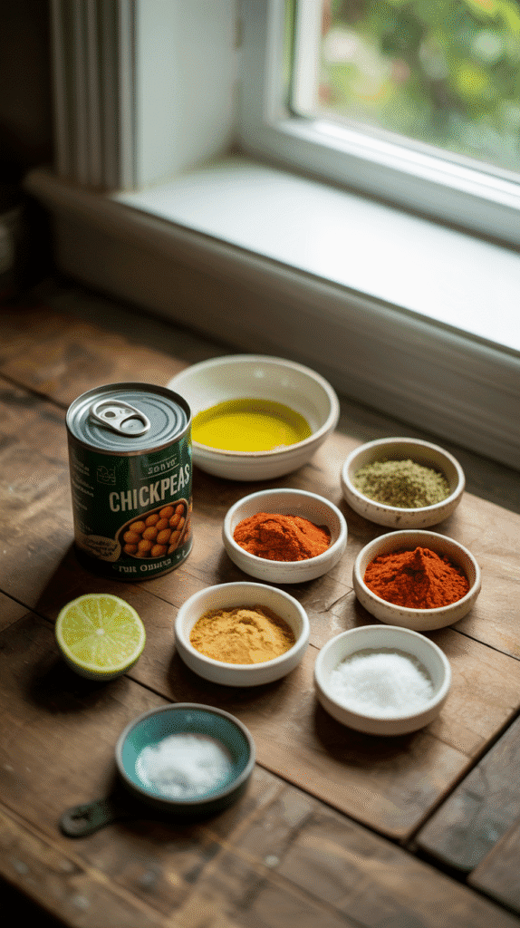 Air-Fried Chickpeas Taco Ingredients