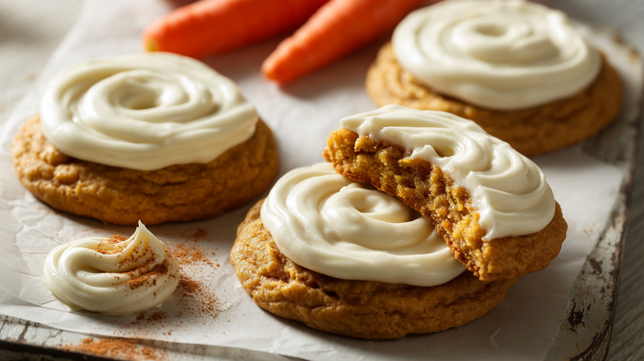 Carrot Cake Cookies With Cream Cheese Frosting
