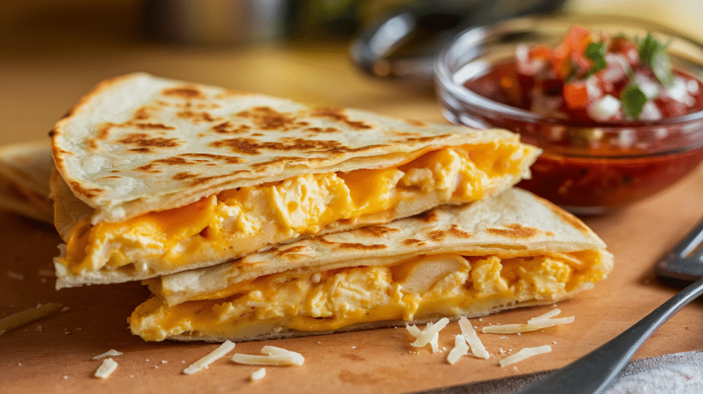 Cheesy Scrambled Egg Quesadilla