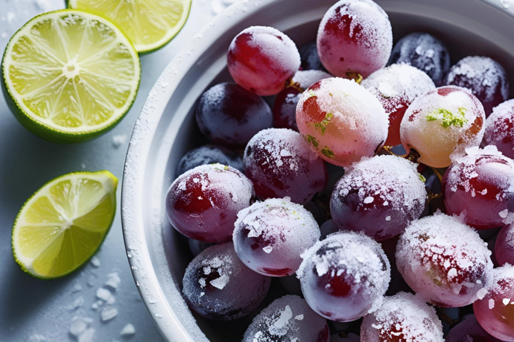 Frozen Grapes with Lime and Sea Salt