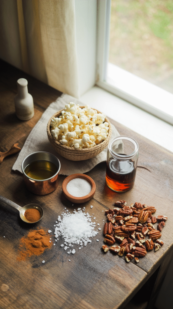 Popcorn with a Maple Sea Salt Twist Ingredients