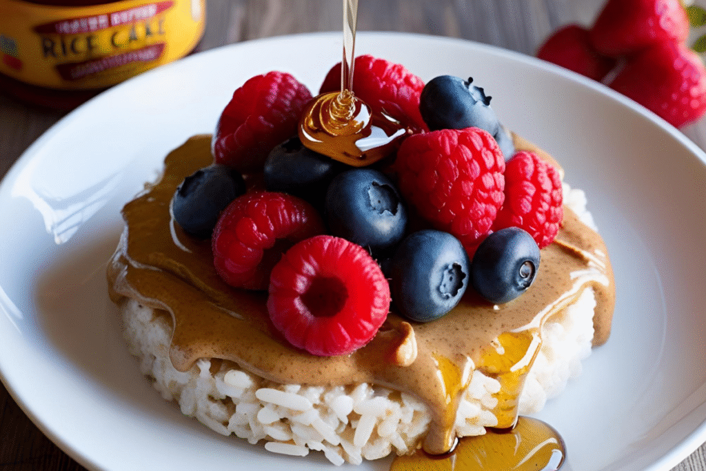Rice Cake with Almond Butter & Berries