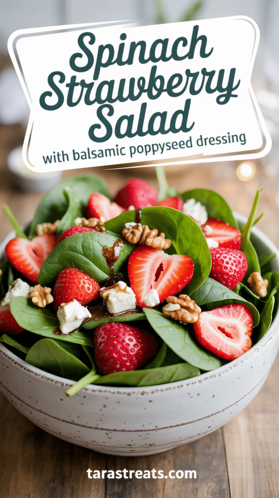 Spinach Strawberry Salad with Balsamic Poppyseed Dressing