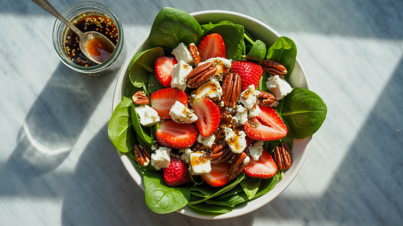 Spinach Strawberry Salad with Balsamic Poppyseed Dressing!