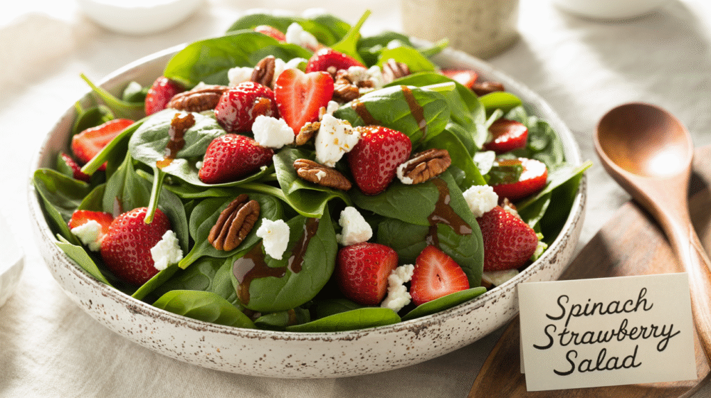strawberry spinach salad with poppyseed